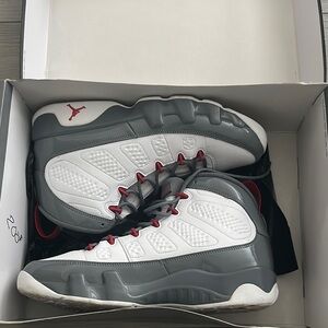 Air Jordan Sneakers - White and Gray with Red Accents